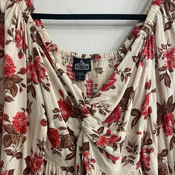 Angie Cream Floral Long Sleeve Dress - Picture 2 of 10